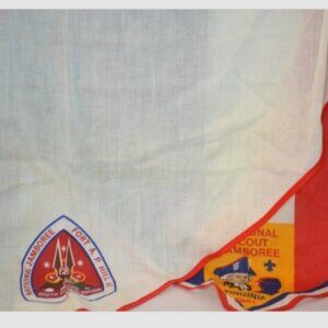 Pair Vintage Scout Neckerchiefs National Jamboree 1981 Virginia Uniform Souvenir